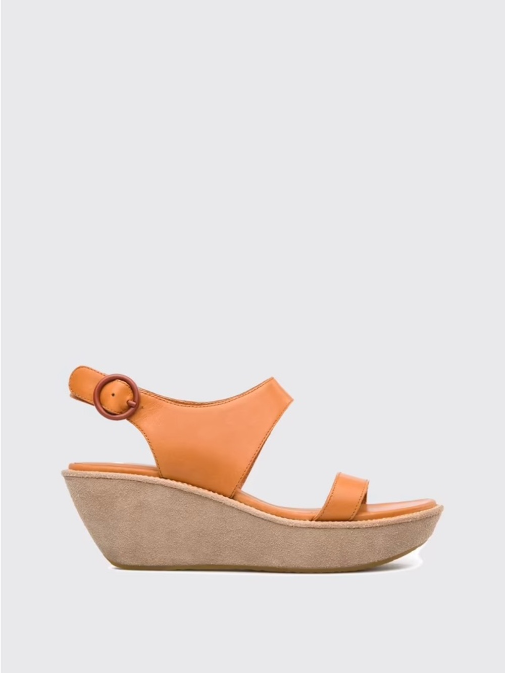Camper 9 Wedge Platform Sandal Leather Strappy Platform Neutral Boho Chunky - Picture 2 of 13